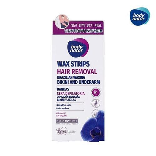 Body Natur Hair Removal Brazilian Wax Strips Bikini Line and Underarm with Orchid