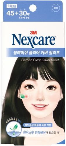 Nexcare Blemish Clear Cover Relief 45+30 Count (Round Shape)