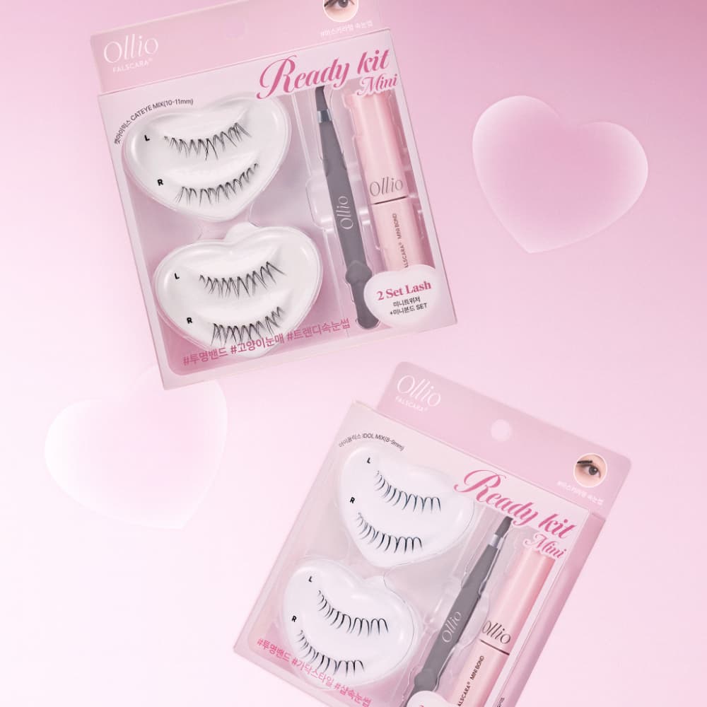 Ollio Falscara Eyelash Ready [KIT] 16pcs (+Mini Bond, Tweezer)