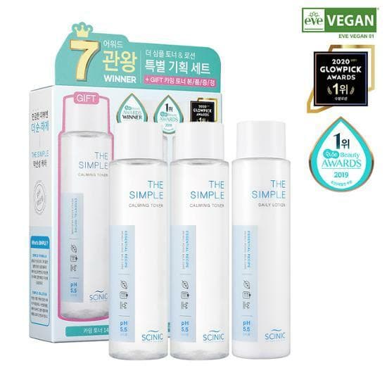 Scinic The Simple Skincare Set (Toner 145ml + Toner 145ml + Lotion 145ml)