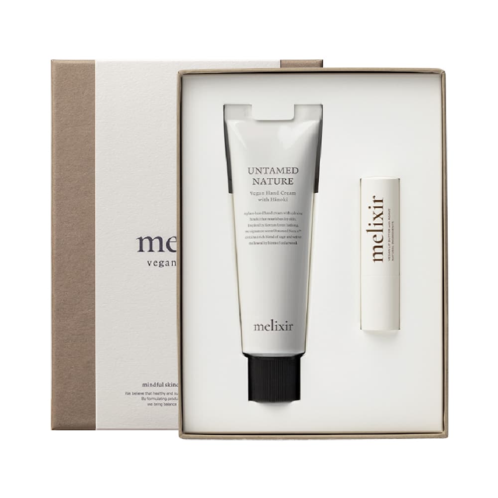 Melixir Vegan Lip and Hand Care Kit (Lip Butter 3.9g + Hand Cream 50mL)
