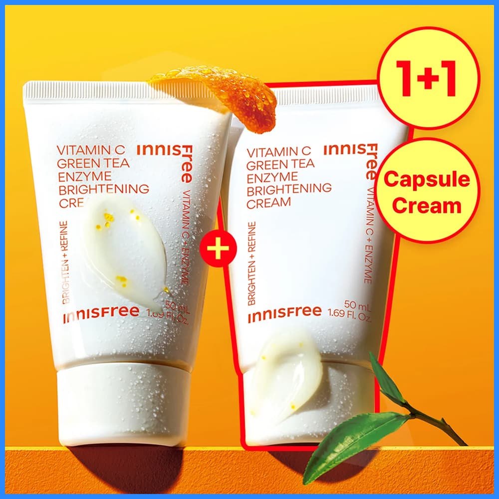 INNISFREE Vitamin C Green Tea Enzyme Brightening Cream 50ml Double Pack