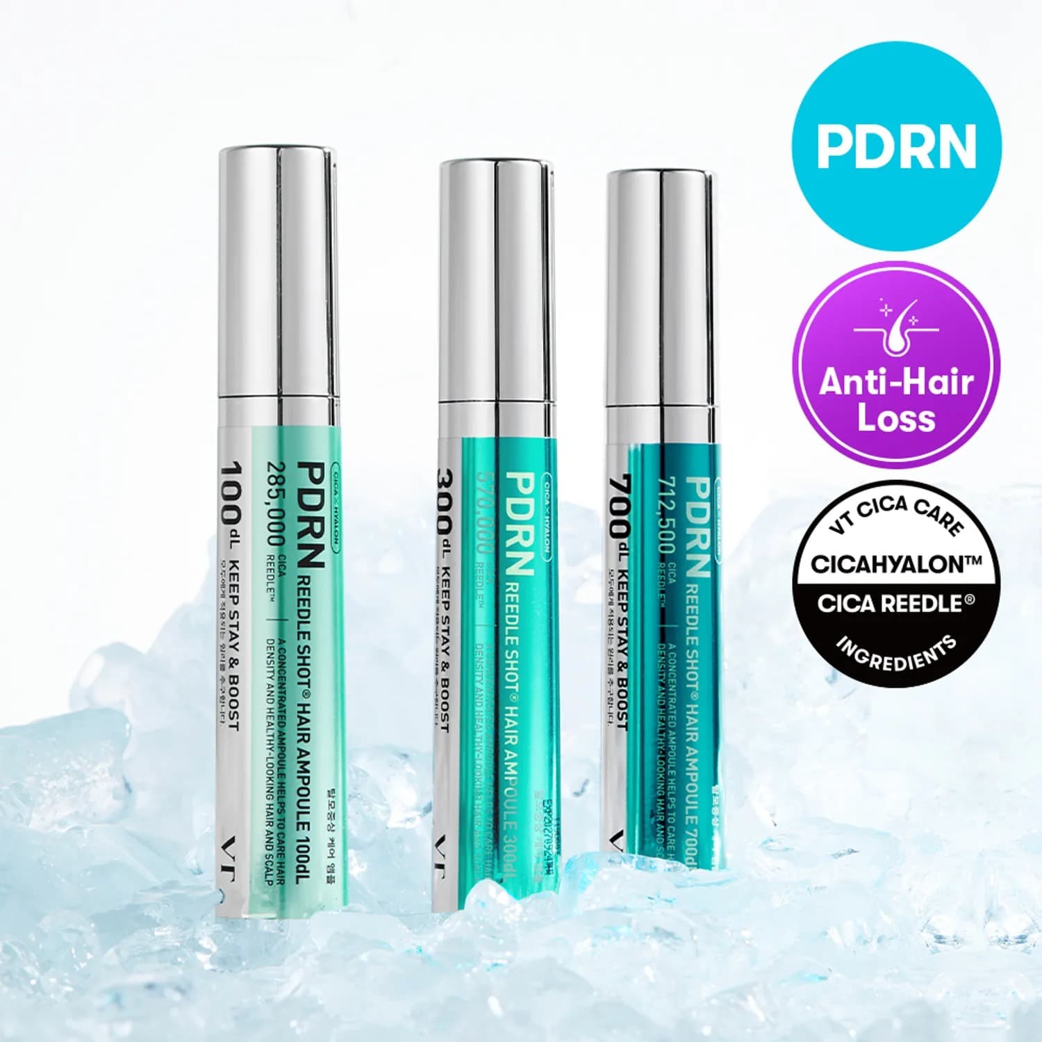 VT PDRN Reedle Shot Hair Ampoule 15ml (3 Options)