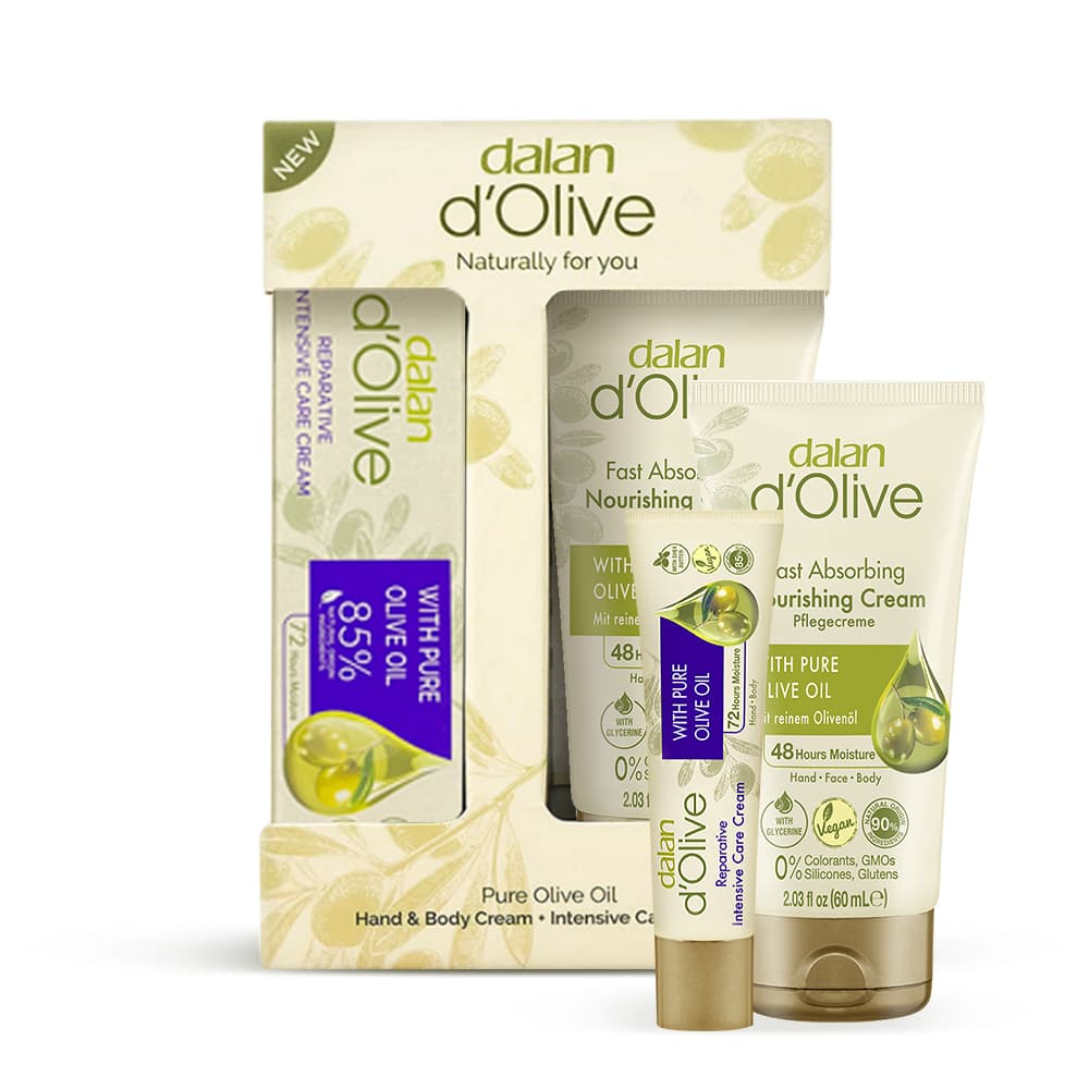 DALAN d'Olive Nourishing Hand Cream Duo Set (Intensive Cream 20ml+Nourishing Cream 60ml)