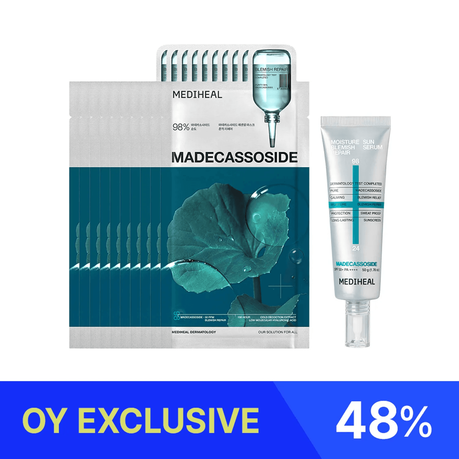 MEDIHEAL Basic Set Deal (Madecassoside Sheet Mask 10+1P + Sun Serum)