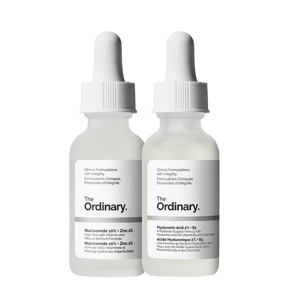 The Ordinary Skin Support Set (Niacinamide 10% + Zinc 1% 30mL, Hyaluronic Acid 2% + B5 30mL)