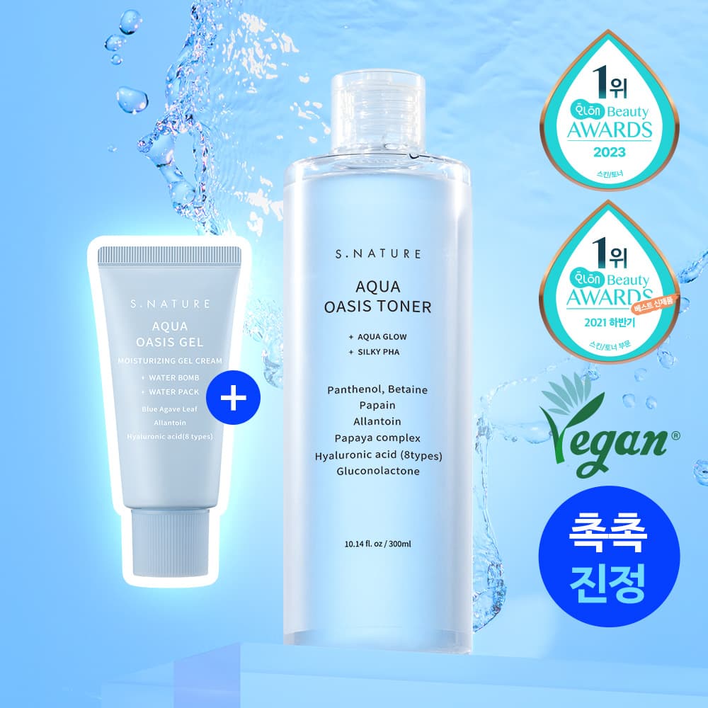 S.NATURE Aqua Oasis Toner 300mL Special Set (Free Gift: gel Cream 30mL)