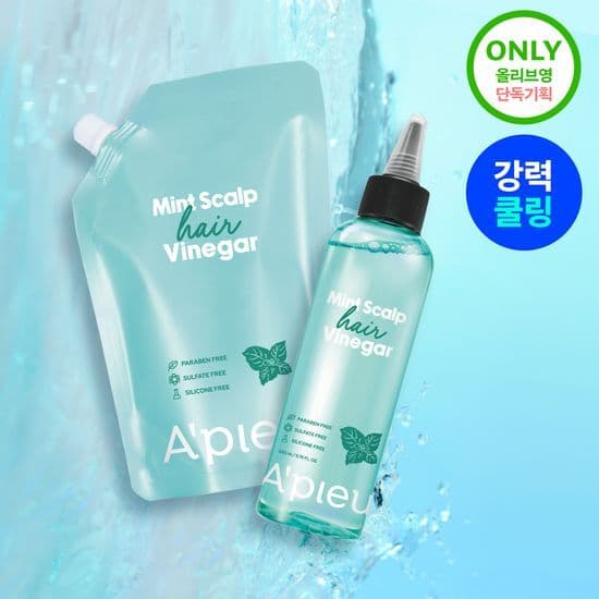 A&rsquo;pieu Mint Scalp Hair Vinegar 200ml Set (+Refill 400ml)