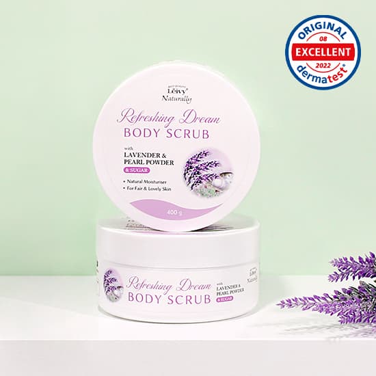 Leivy Refreshing Cream Body Scrub 400g #Lavender & Pearl Powder