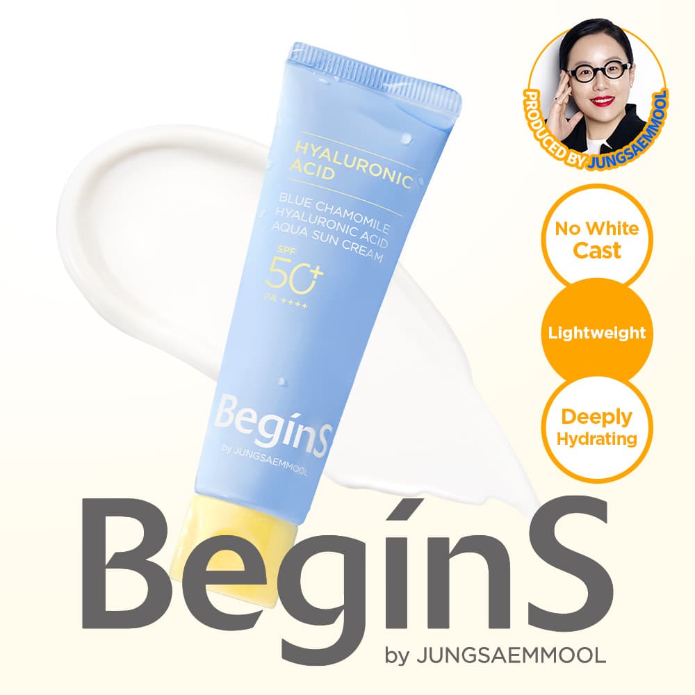 begins by JUNGSAEMMOOL Blue Chamomile Hyaluronic Acid Aqua Sun Cream 50ml