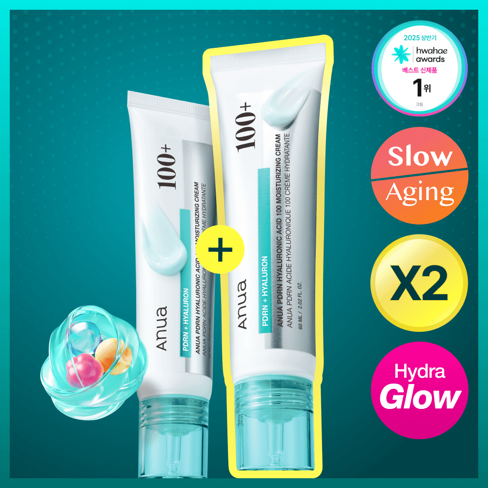 Anua PDRN Hyaluronic Acid 100 Moisturizing Cream 60ml*2ea