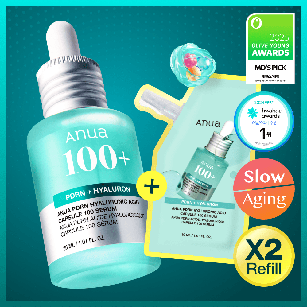 Anua PDRN Hyaluronic Capsule 100 Serum 30ml Refill Set