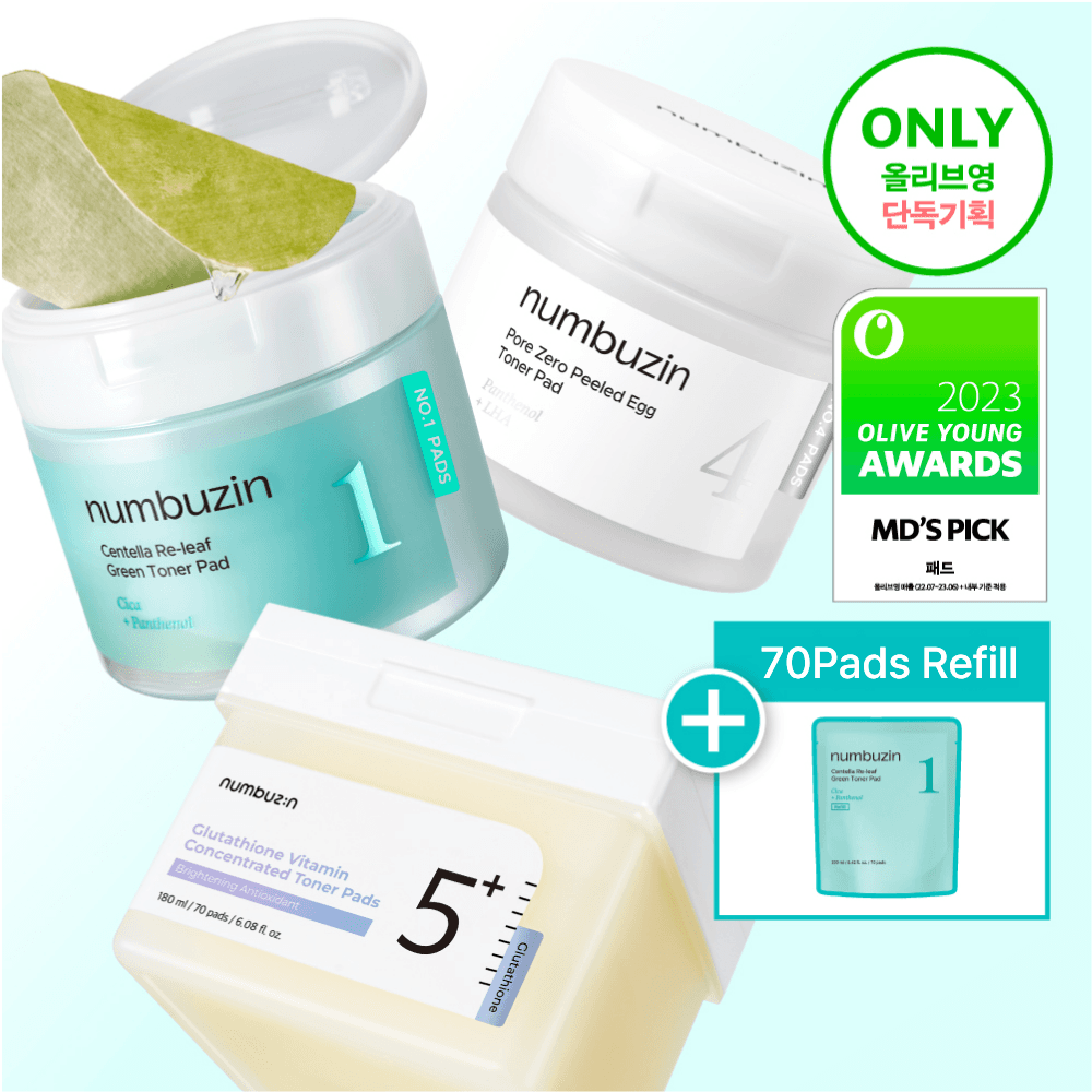 [Total 140 Pads] numbuzin Toner Pad Refill Set [Choose 1]