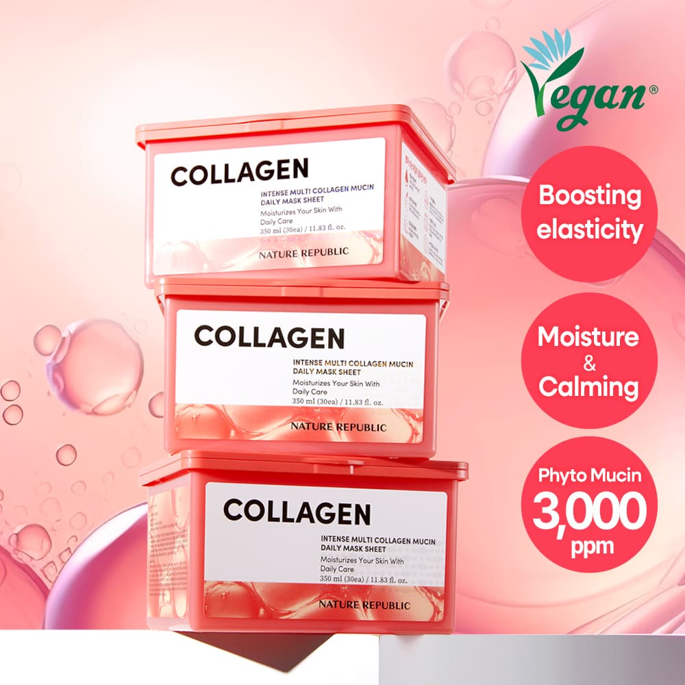 NATURE REPUBLIC Intense Multi Collagen Mucin Daily Mask Sheet 30P