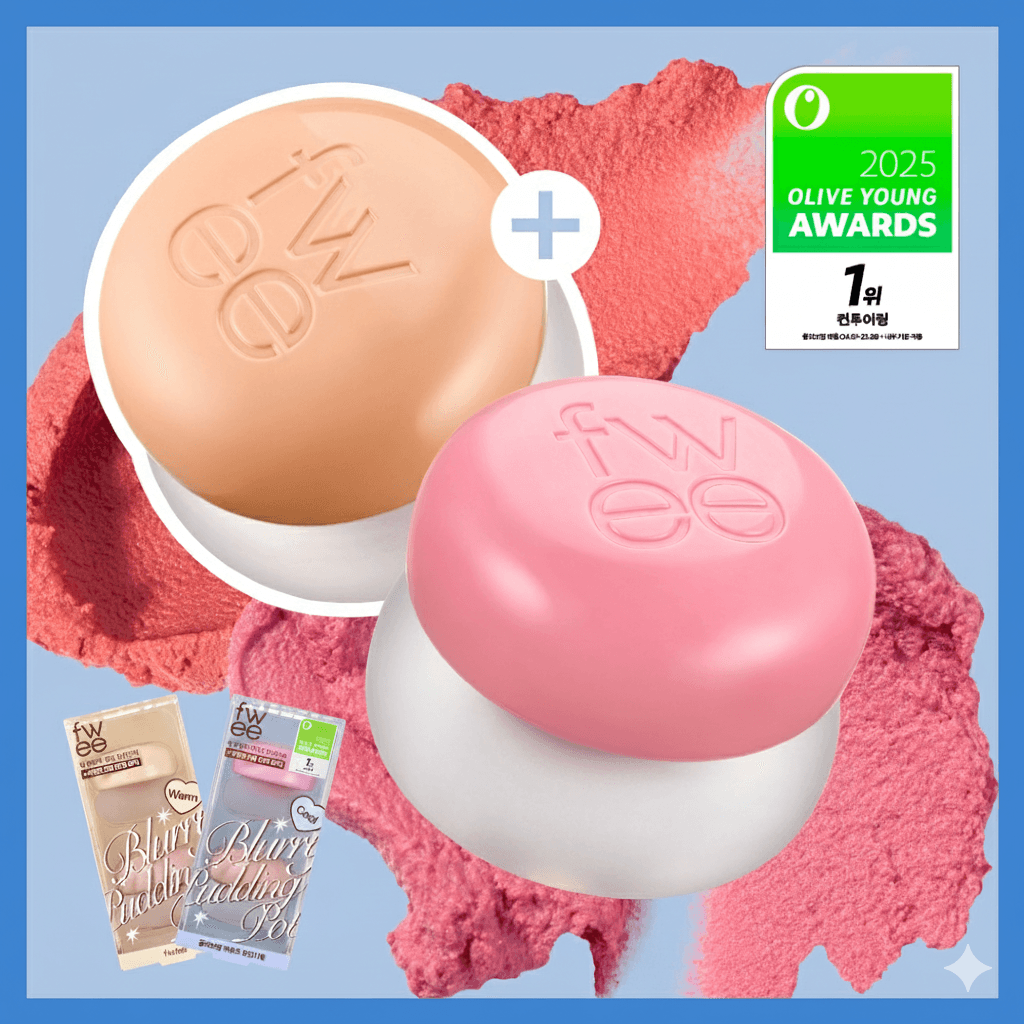 fwee Lip & Cheek Blurry Pudding Pot (Set/Single) (35 Colors)