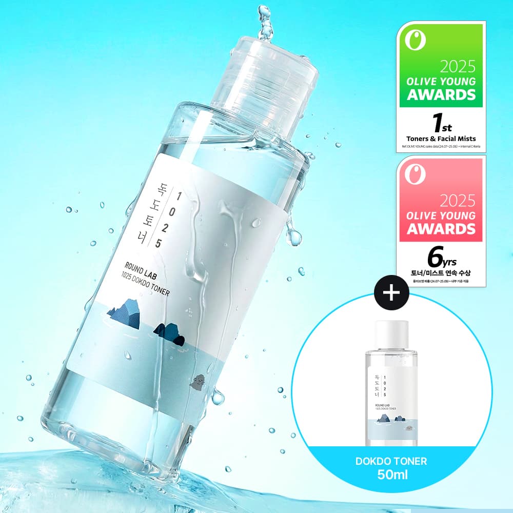 ROUND LAB 1025 Dokdo Toner 200ml Set (+Toner 50ml)