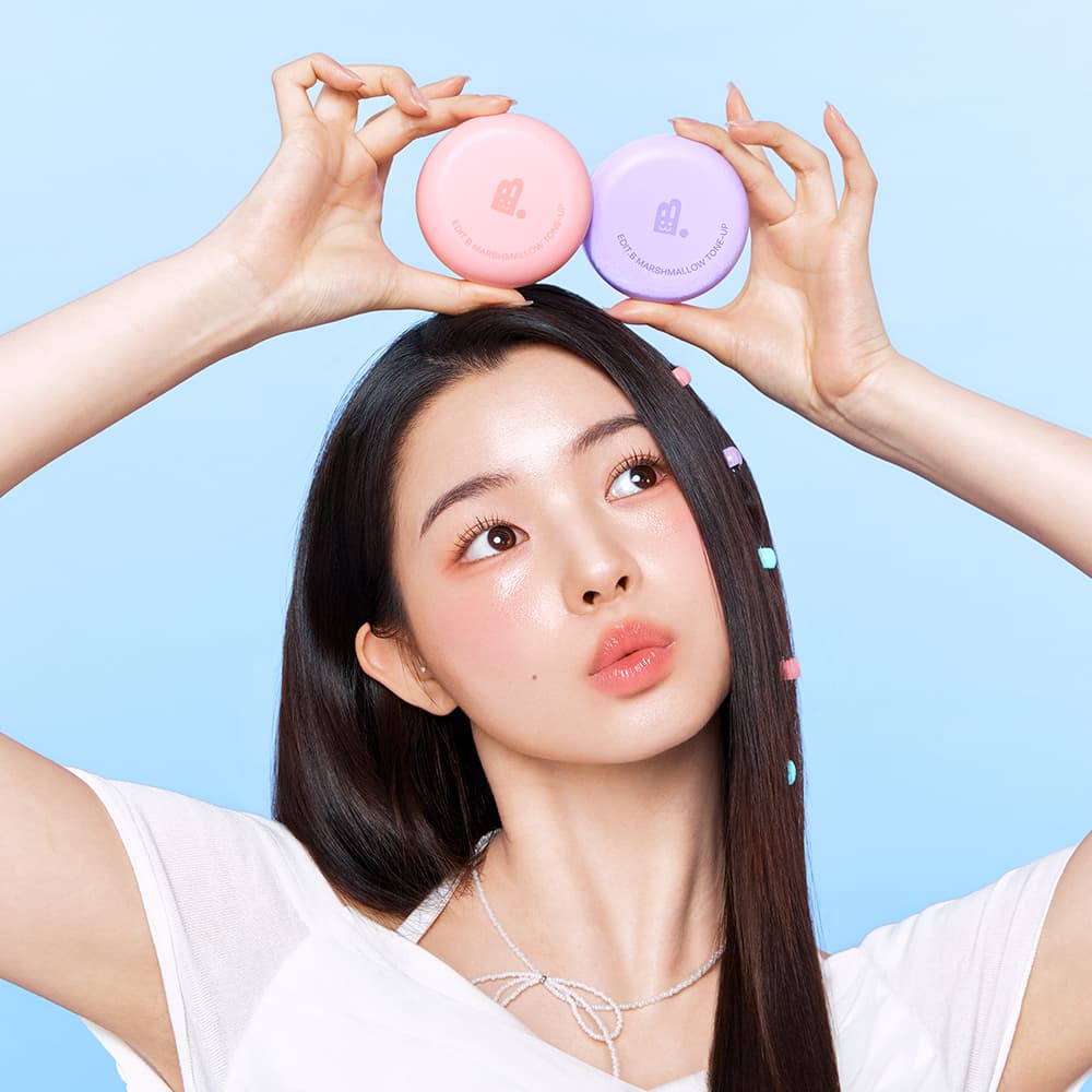 EDIT.B Marshmallow Tone-Up Cushion Pink Beige Set (+Pink Pouch)