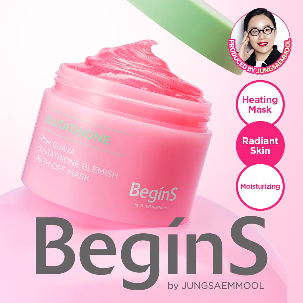 begins by JUNGSAEMMOOL Pink Guava Glutathione Blemish Wash-Off Mask 90g