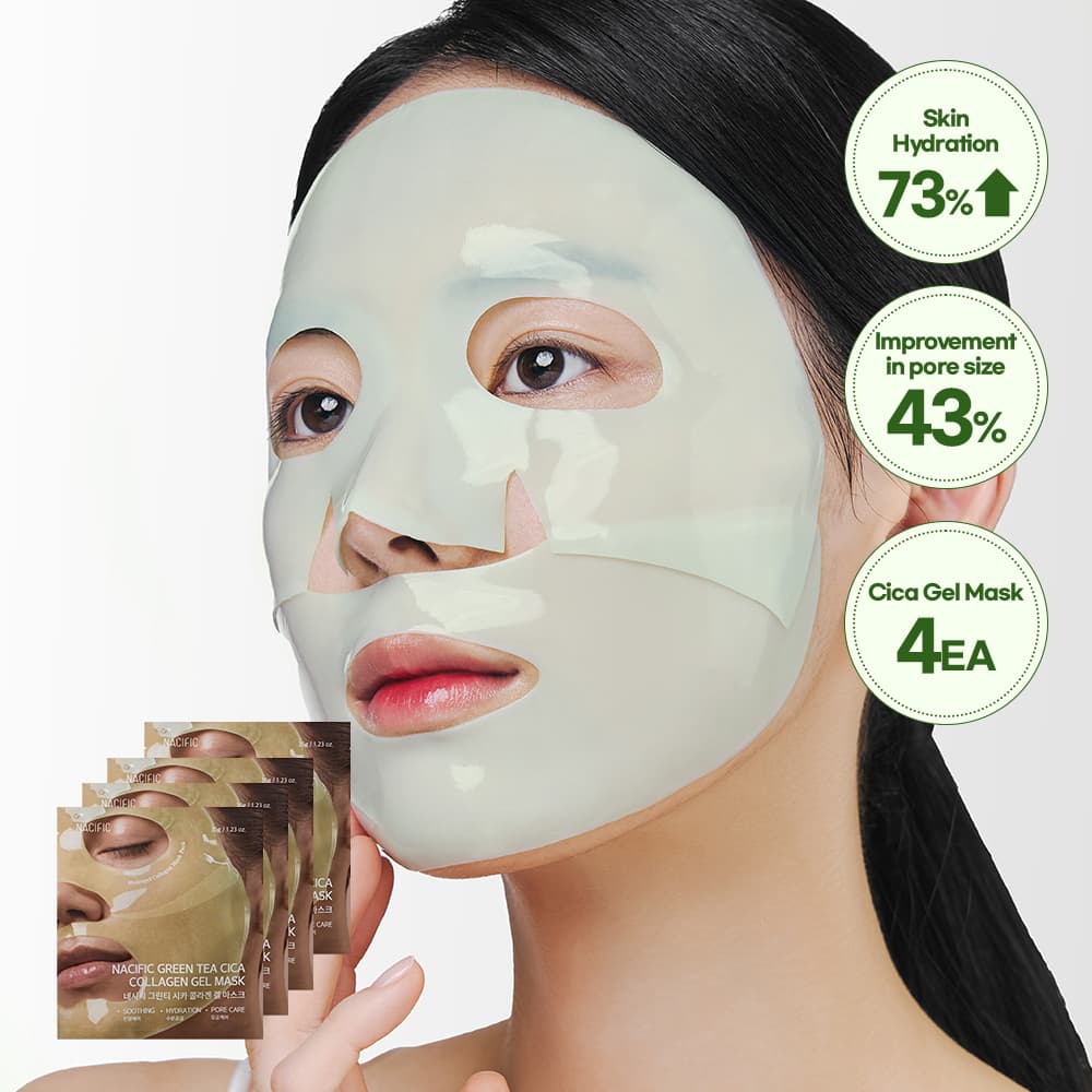 NACIFIC Green Tea Cica Collagen Gel Mask Sheet 4ea
