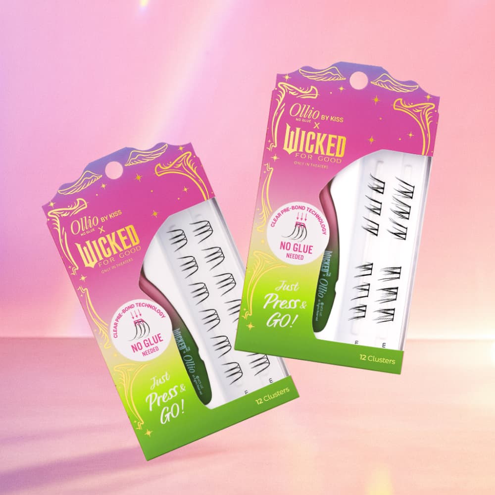 [Wicked Edition] Ollio No Glue Eyelash [KIT] (8/10mm) 12pcs (+Jelly Tip Mini Tweezer)