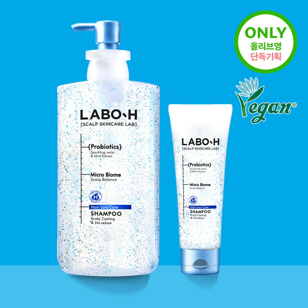 LABO-H Scalp Cooling & No Sebum Shampoo 750ml Set (+Shampoo 100ml)