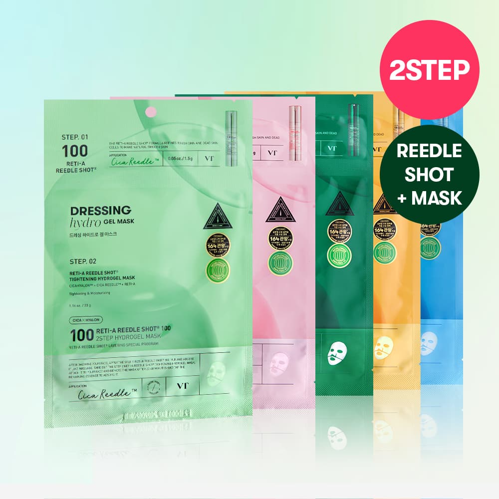 VT Color Reedle Shot 100 2Step Hydrogel Mask Sheet 1ea (Collagen/Vita/Hydrop/Reti-A/ProCica)