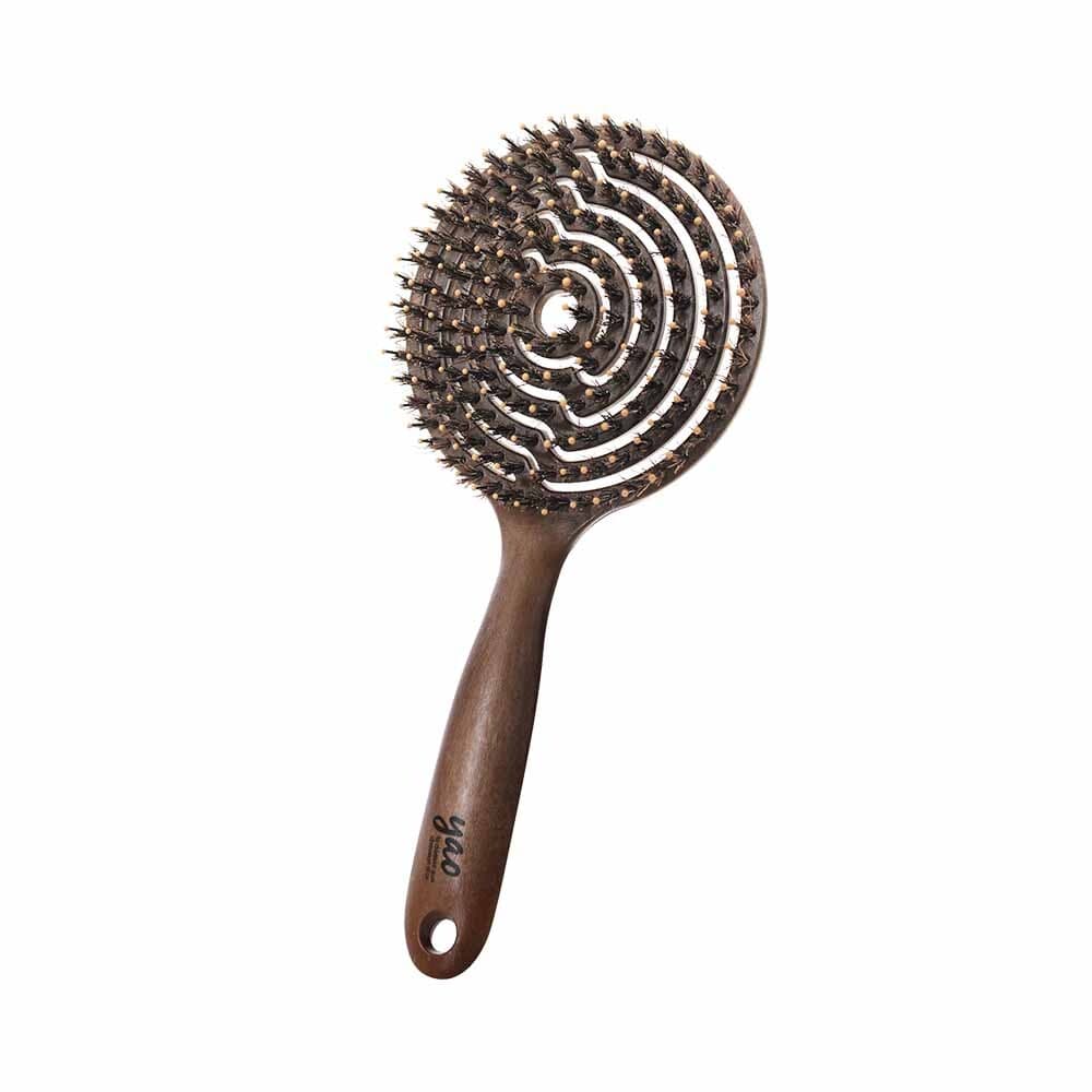 Yao Reverse Wood Circle Boar Hair Brush