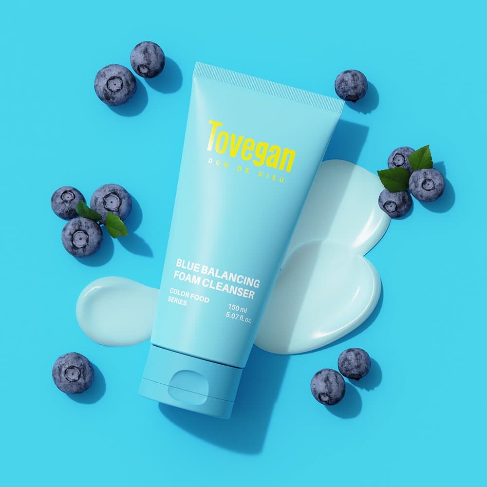 Tovegan Color Food Series Blue Balancing Foam Cleanser 150mL 