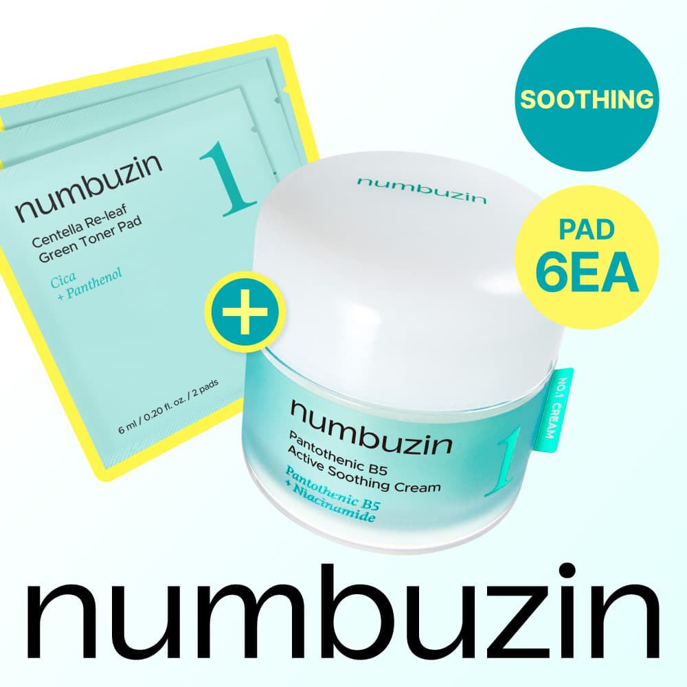 numbuzin No. 1 Pantothenic B5 Active Soothing Cream 80mL Special Set (+Pad 6P)