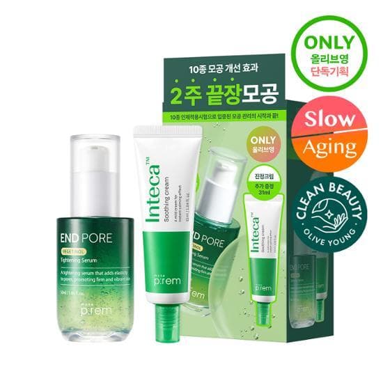 makeprem End Pore Vegetinol Tightening Serum 50mL Special Set (+Inteca Cream 31mL)