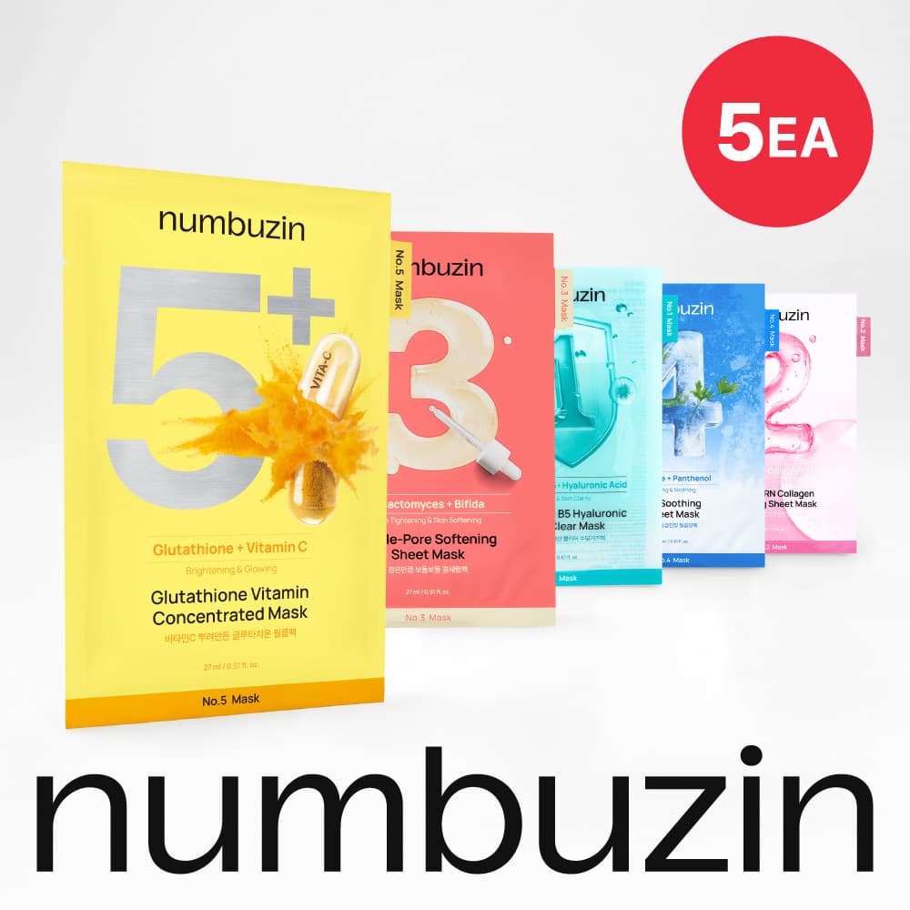 numbuzin No.1&ndash;5 Sheet Mask (5 Sheets) [Choose 1]