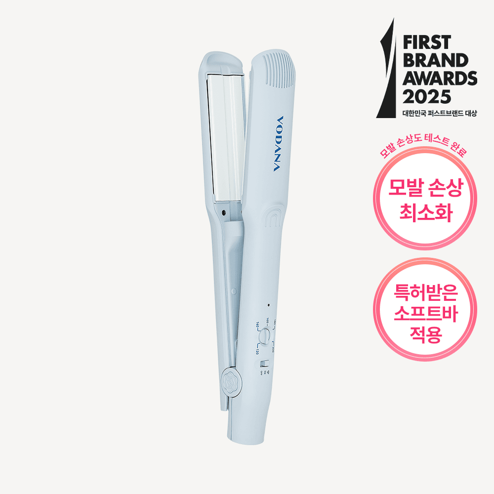 vodana Moisture Steam Wide Flat Iron Blue Grey