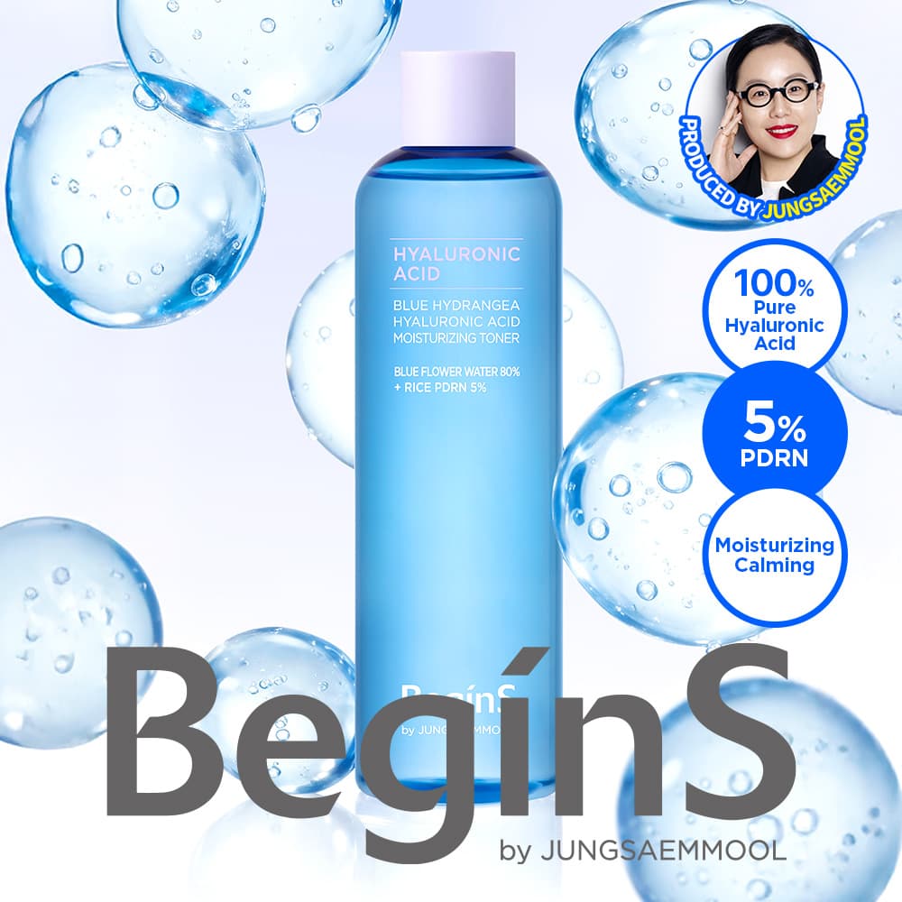 begins by JUNGSAEMMOOL Blue Hydrangea Hyaluronic Acid Moisturizing Toner 300ml