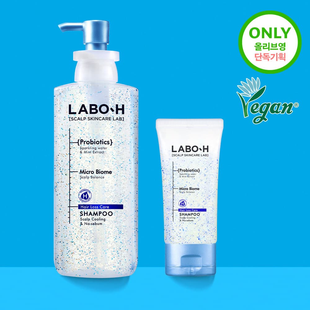 LABO-H Scalp Cooling & No Sebum Shampoo 333ml Set (+50ml)