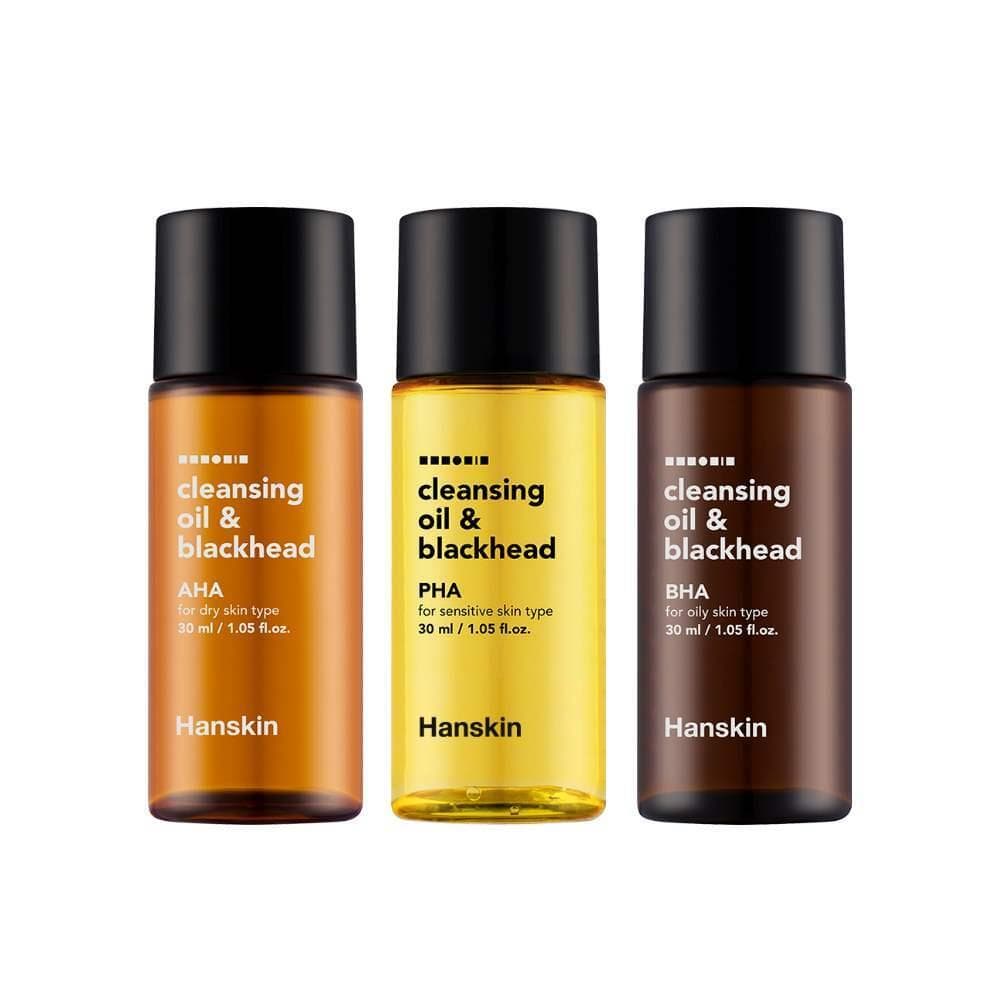 HANSKIN Cleansing Oil & Blackhead 3P Travel Kit (AHA 30ml+BHA 30ml+PHA 30ml)