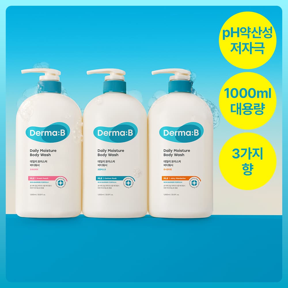 Derma B Daily Moisture Body Wash 1000mL Fresh Peach