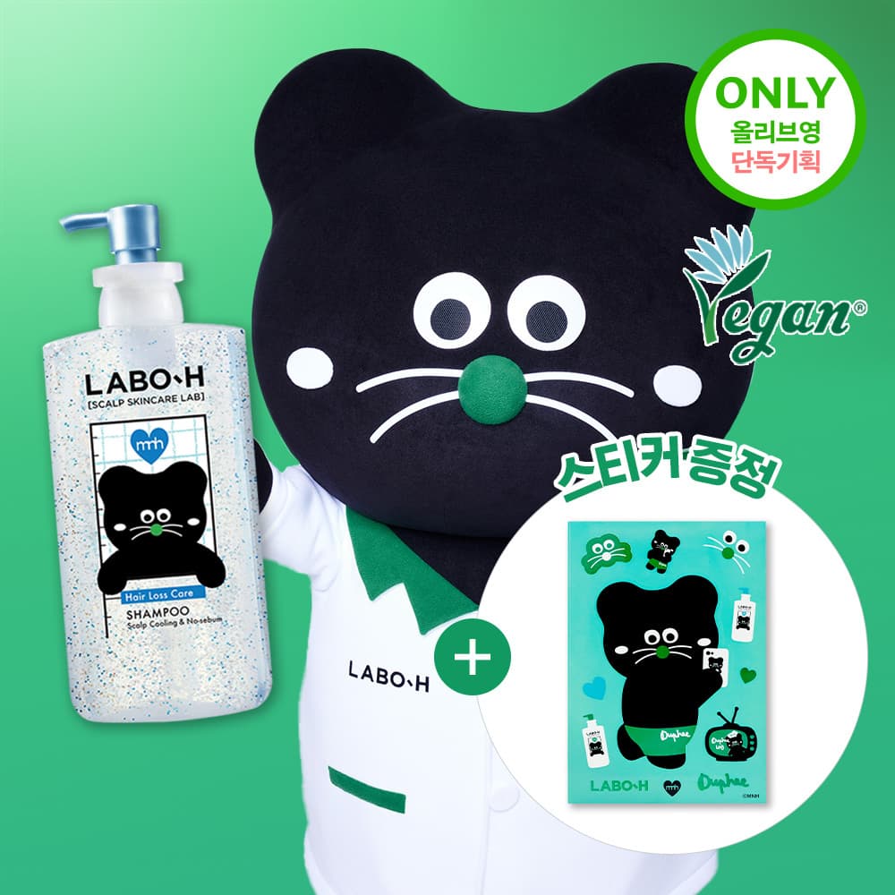 LABO-H Scalp Cooling & No Sebum Shampoo 750ml SET (+Monamhee Sticker)