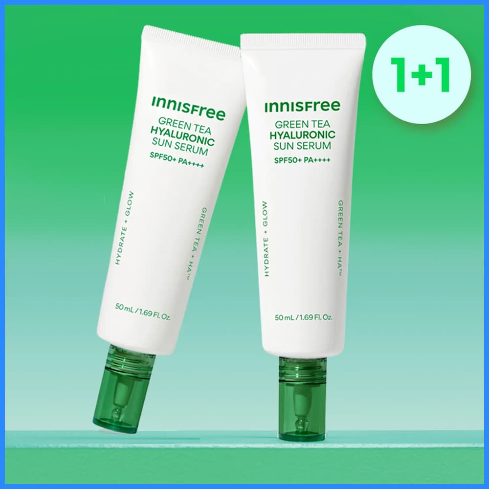 INNISFREE Green Tea Hyaluronic Sun Serum 50ml 1+1 Set