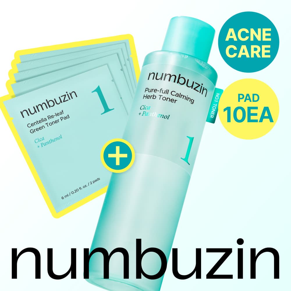 numbuzin No. 1 Calming Herb Toner 300mL Special Set (+10 Toner Pads)