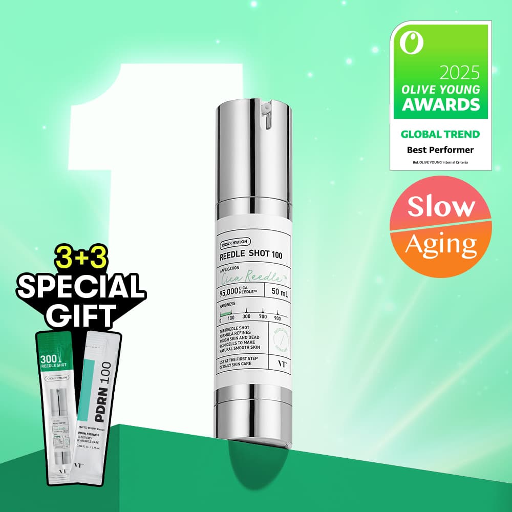 VT Reedle Shot 100 Essence 50ml Set (+Reedle Shot 300 1ml*3ea + PDRN Essence 1.5ml*3ea)
