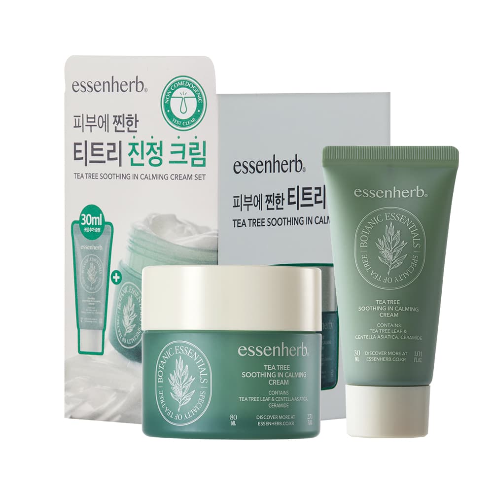 essenHERB Tea Tree Soothing In Calming Cream 80ml Set (+Cream 30ml)