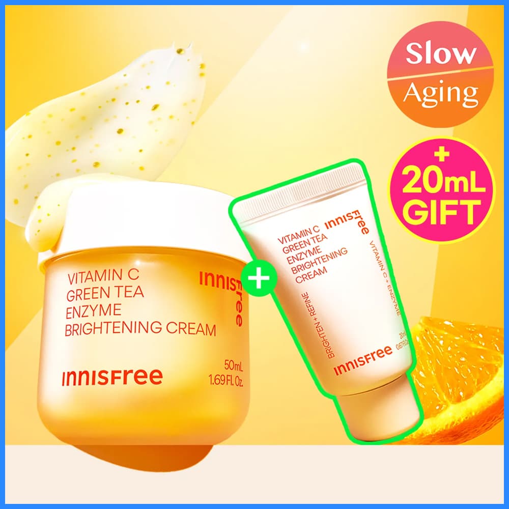 INNISFREE Vitamin C Green Tea Enzyme Brightening Cream 50ml Set (+20ml)