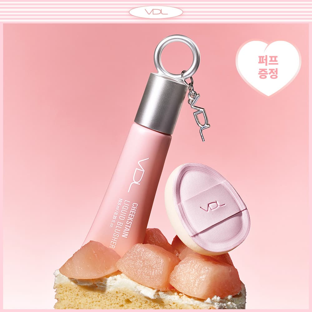 VDL Cheekstain Liquid Blusher 10.5ml Set (+Finger Puff) (4 Colors)