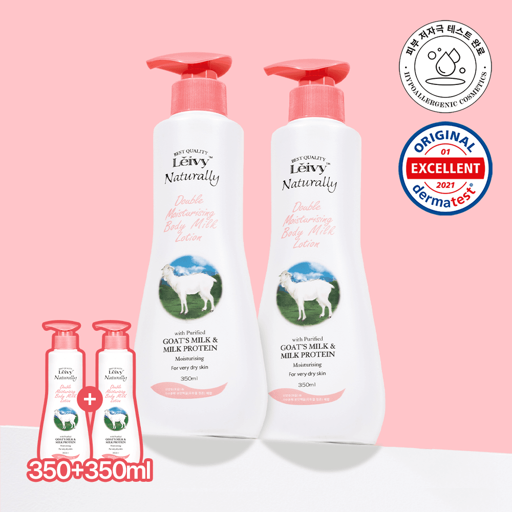 Leivy Double Moisturizing Body Milk Lotion Double Pack (350ml+350ml)