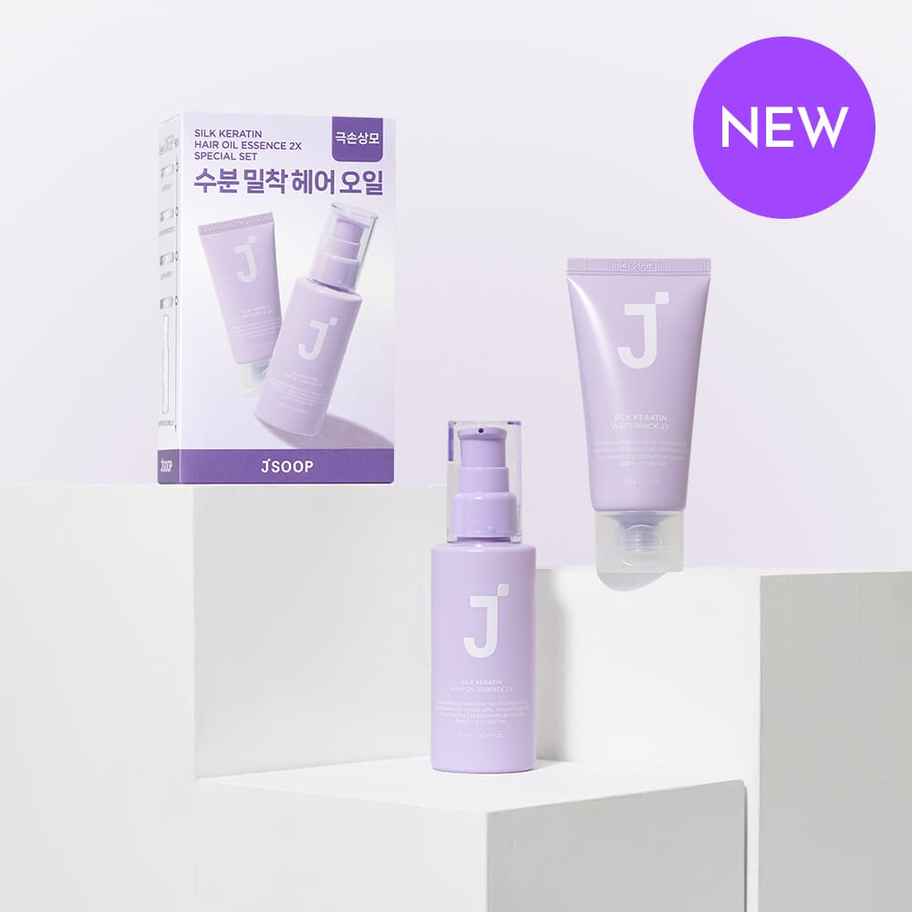 JSOOP Silk Keratin Hair Oil Essence 2X Exclusive Set (80ml+Water Pack 2X 50g)
