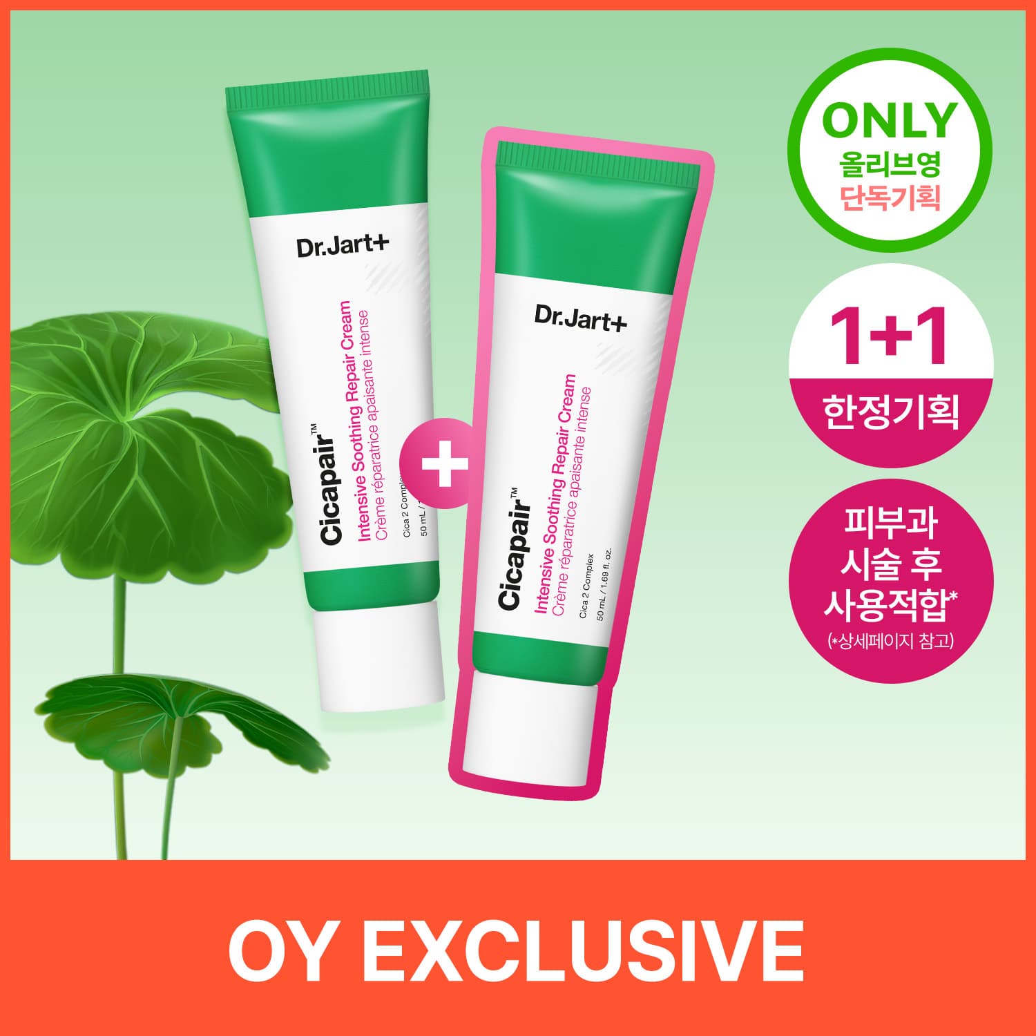 Dr.Jart+ Cicapair Intensive Soothing Repair Cream 50ml 1+1 Set