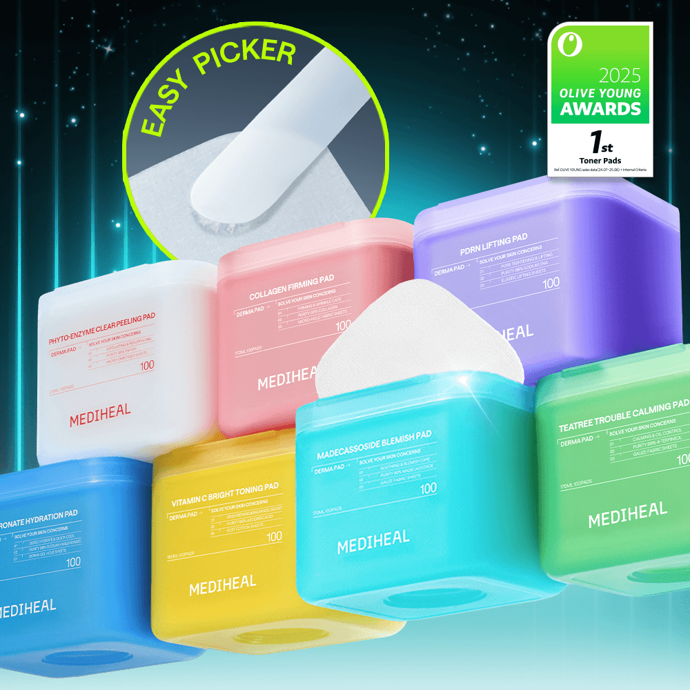 MEDIHEAL Toner Pad 100 Pads(7types Madecassoside Collagen etc)