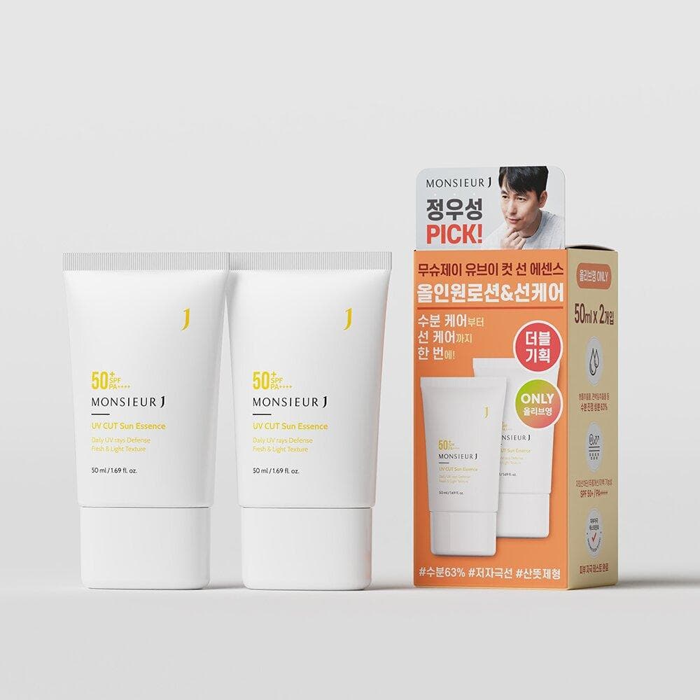 MONSIEURJ UV Cut Sun Essence Double Pack (50mL+50mL)