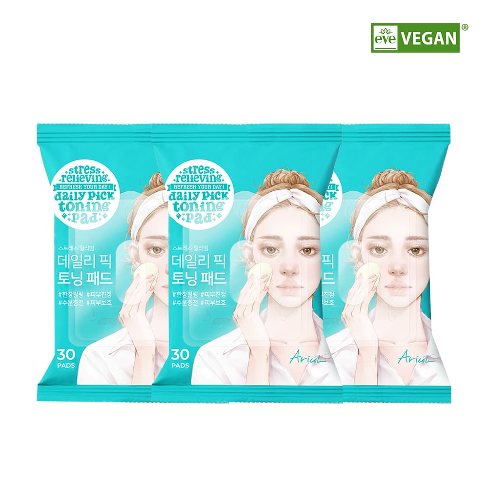 Ariul Stress Relieving Daily Pick Toning Pad 30P*3ea