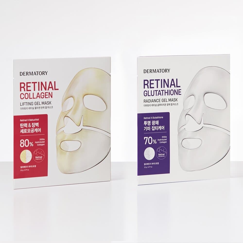 Dermatory Retinal Collagen / Glutathione Gel Mask Sheet 2 Types To Choose